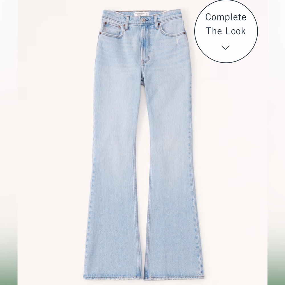Abercrombie & Fitch High Rise Vintage Flare Curve Love Jeans, light wash, SIZE 6